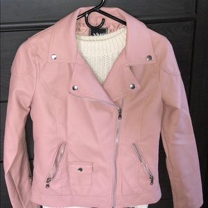 Light pink faux leather jacket